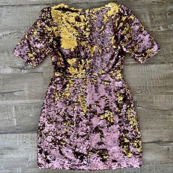 For Love and Lemons Sparkler Sequin New Years Eve Mini Dress Pink M - Picture 8 of 9
